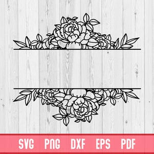 May include: A black and white floral design with a blank space in the middle for text. The design is ideal for creating custom signs, cards, or other crafts.