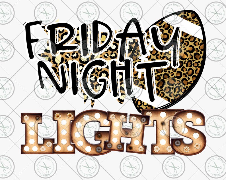 Friday Night Light Football Sublimation Design Digital Image Etsy