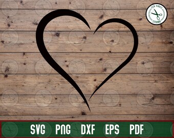 Open Heart SVG, Brush Heart svg, valentines heart svg png dxf eps pdf cut file cricut cameo