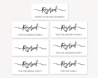 Reserved Signs Wedding, Reserved Table Sign, Reserved Signs Instant Download, Reserved Chair Sign Wedding, Wedding Reserved Seat Sign