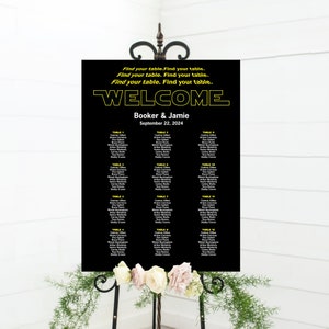 Star Wars Wedding, Seating Chart Template, Wedding Seating Chart, Star Wars Chart, Star Wars Poster, Wedding Seating Sign, Seating Chart image 4
