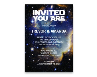 Star Wars Invitation, Star Wars Invites, Star Wars Wedding Invitations, Star Wars Birthday Invitations, Star Wars Printable Invitation