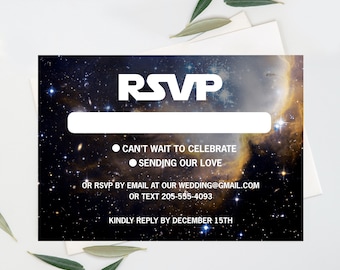 Star Wars RSVP, Star Wars Invitation, RSVP Card Download, Wedding Postcard, Star Wars Birthday Invitations, Printable Invitation, Template