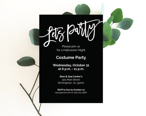 Halloween Party Invitation Template Printable