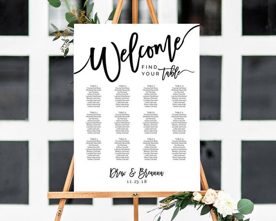 Etsy Wedding Seating Chart Template