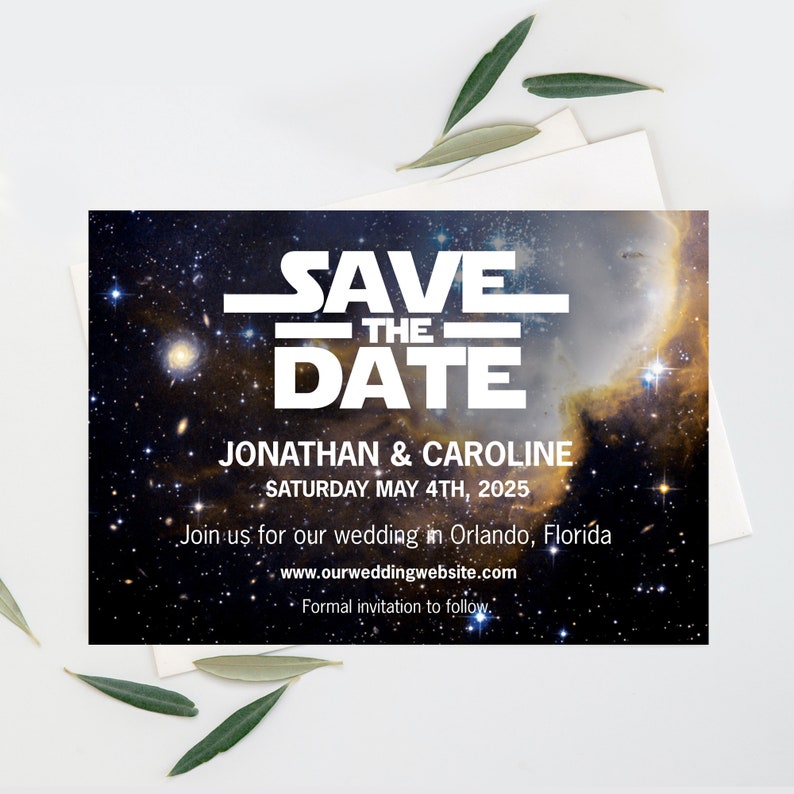 Star Wars Save the Date Card, Star Wars Invitation Download, Wedding Postcard, Star Wars Birthday Invitations, Printable Save the Date image 2