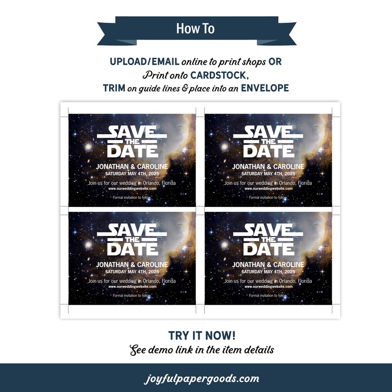 Star Wars Save the Date Card, Star Wars Invitation Download, Wedding Postcard, Star Wars Birthday Invitations, Printable Save the Date image 5