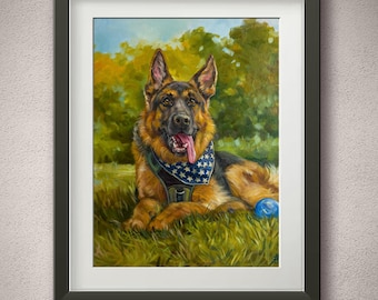 Custom Pet Portrait – Hand-Painted Oil Painting on Canvas