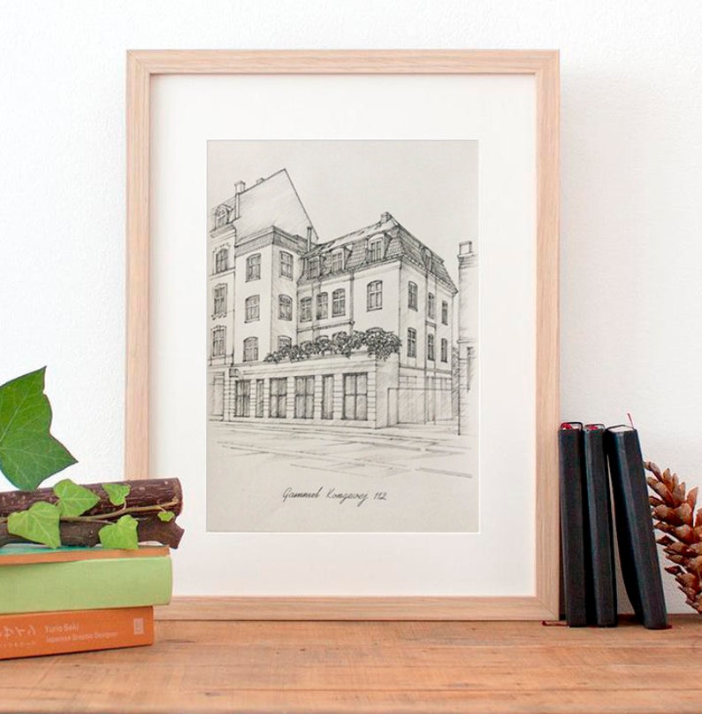 Custom Home Portrait, Hand Drawn, Original House Sketch, Home Drawing, Realtor Closing Gift, First Home, Custom Wedding Venue Church image 5