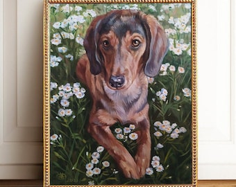 Custom pet portraits painting Dog portraits Dog painting- oil painting on canvas Handmade pet portrait Custom dog portrait Father's day gift