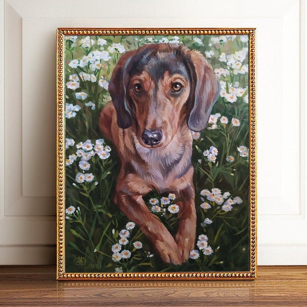 Benutzerdefinierte Haustier Portraits Malerei Hundeportraits Hundemalerei-Ölgemälde auf Leinwand Handgemachtes Haustierportrait Kundenspezifisches Hundeportrait Vatertagsgeschenk