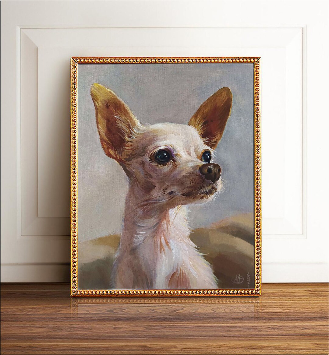 Custom Oil Pet Portrait on Canvas – Handmade Dog Painting, Father's Day ...