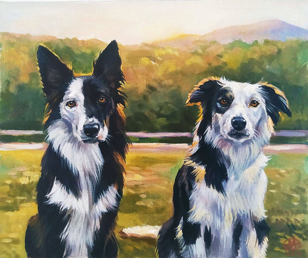 Custom Oil Pet Portrait - Handmade Dog Painting on Canvas - Etsy