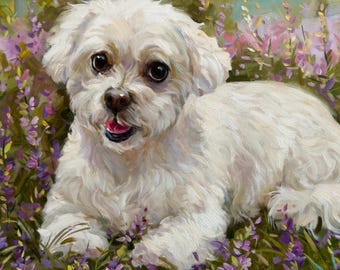 Tierportrait, realistisches Ölgemälde auf Leinwand