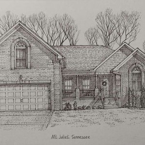 Custom Home Portrait, Hand Drawn, Original House Sketch, Home Drawing, Realtor Closing Gift, First Home, Custom Wedding Venue Church image 10