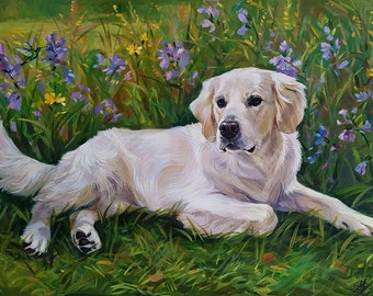 Custom Oil Pet Portrait – Handmade Animal Painting on Canvas