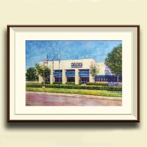 Home portrait in watercolor House portrait Watercolor Wedding Venue Drawing of home Custom illustration Custom landscape painting