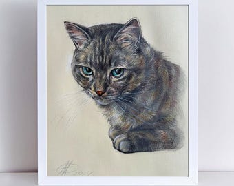 Tierportrait: Handgemalt mit Pastellkreiden & Buntstiften