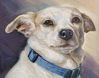 Handgemaltes Hunde Portrait - Realistisches Ölgemälde