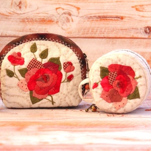 Round Organizer With Rose, Medium-sized Jewelry Box, Embroidered Cosmetic Bag, Soft Case For Belongings image 10