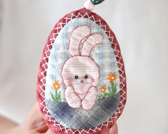 Rabbit Key Cover, Soft Fabric Patchwork Key Pouch for Auto Accessories