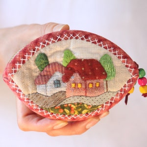 Portachiavi trapuntati carini. Organizzatore di tasti morbidi. Portachiavi patchwork giapponese