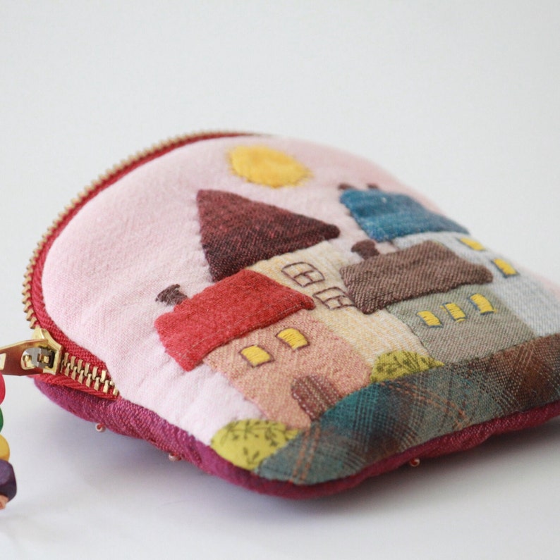 Quirky Lipstick Mirror Bag, Small Coin Purse, Japanese Patchwork Style, Lovely Gadget Case image 7