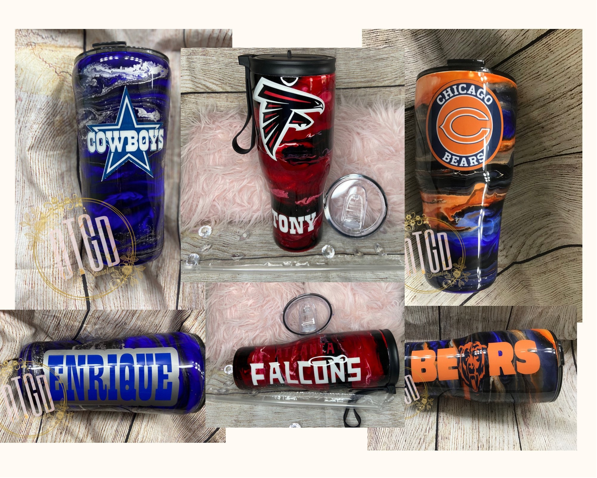 NFL Inspired Tumbler Sports Tumbler Stainless Steel Etsy España