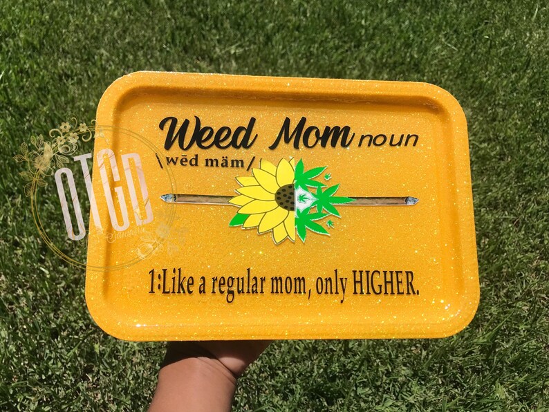Weed Mom Rolling Tray Set Beauty Tray Set Sunflower Tray Etsy