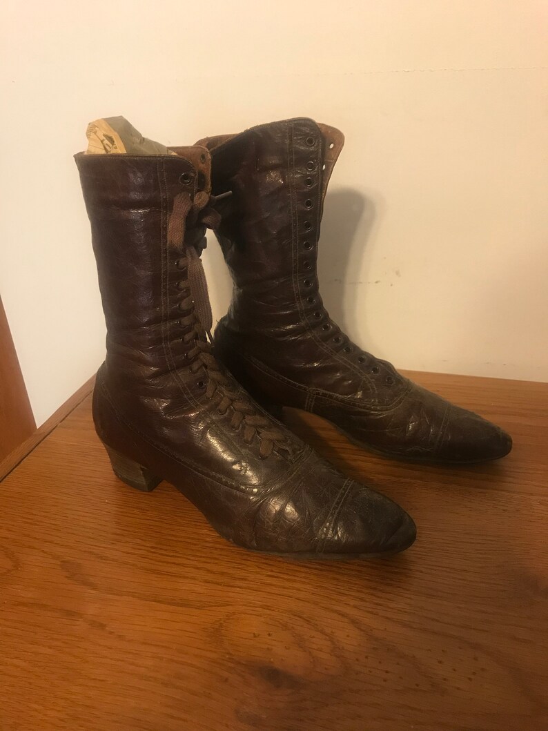 Vintage Leather Granny Boots circa 1900's | Etsy
