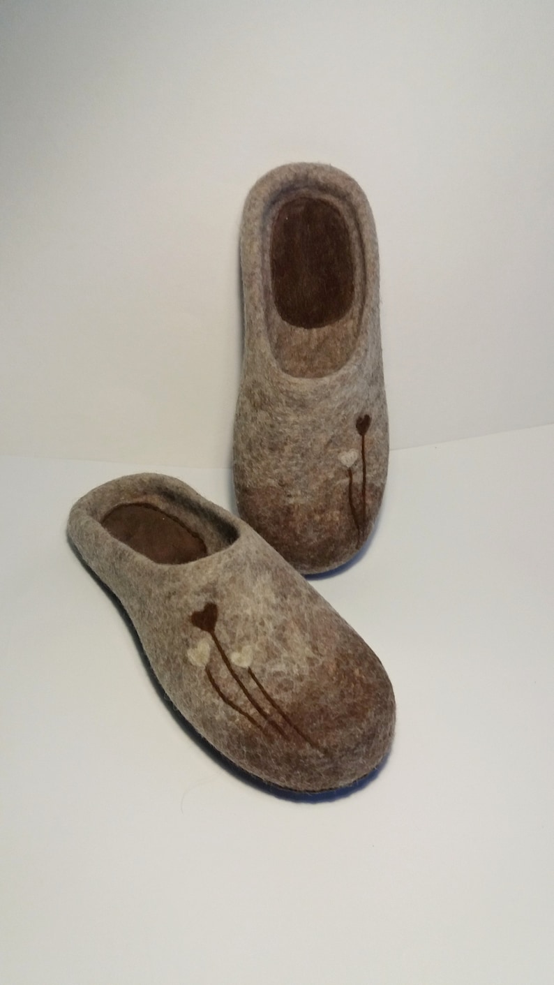 Beige brown felted wool slippers Warm house shoes Natural beige slippers handmade Personalized shoes all sizes made to order 100% wool Beige brown felted wool slippers Warm house shoes Natural beige slippers handmade Personalized shoes all sizes made to order 100% wool