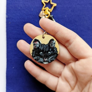 Pet Portrait Painted Keychain, Custom Pet Memorial Gifts, Acrylic Special Commission, Personalized Pet Loss Keepsake for Dog Mom