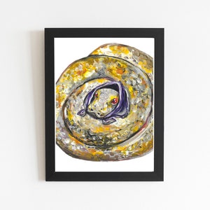 Python Snake Babushka Cute Print, Acrylic Reptile Illustration, Choose Your Style of Print, Free Shipping Print, Snake Pet Gift Idea