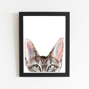 Devon Rex Katze Art Print, Katzenmalerei, Katzenliebhaber Geschenk, Katzen Kunstdruck, Katzen Gedenkstätte, Katzen Druck, Katzendame Geschenk