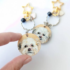 Hand-Painted One of a Kind Pet Keychain, Custom Keychain for Him, Personalized Pet Portrait, Pet Lovers Gift, Best Friend Gift Keychain