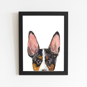 Tricolor Basenji Dog Art Print, Wall Art Decor for Animal Lovers, Tri Colored Dog Print, Watercolor Traditional Painting