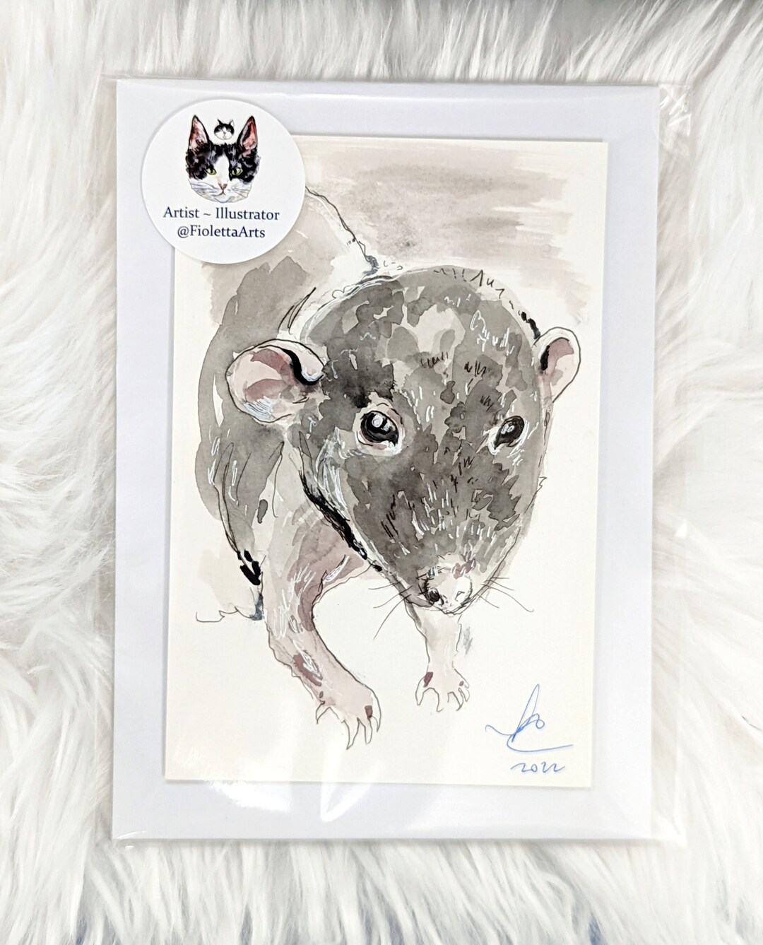 Fancy Rats Portrait 5x7 Inches Custom Watercolor Pet Portrait, Rat Portraits From Photos ...