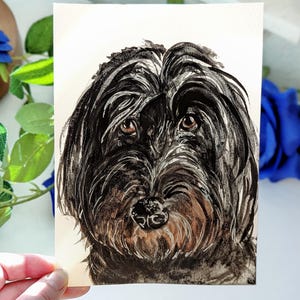 Watercolor Hand-Painted Custom Pet Portrait, Animal Illustration Pet Drawing, Memorial Pet Portrait, Custom Dog Custom Cat Art
