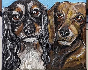 8x8 Inches Personalized Pet Lover Gift, Acrylic Personalized Pet Painting, Gift for Pet Owners, Original-Hand Painted Drawing of Your Pet