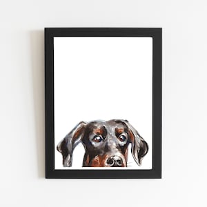 Doberman with Natural Ears Art Print, Puppy Home Decor Art, Wall Art Dog Mom Lover Poster