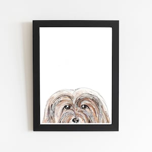 Havanese Dog Art Print, Watercolor Painting Pet Illustration, Poster Drawing for Wall Art Decor, Brown Dog Pet Drawing for Dog Mom