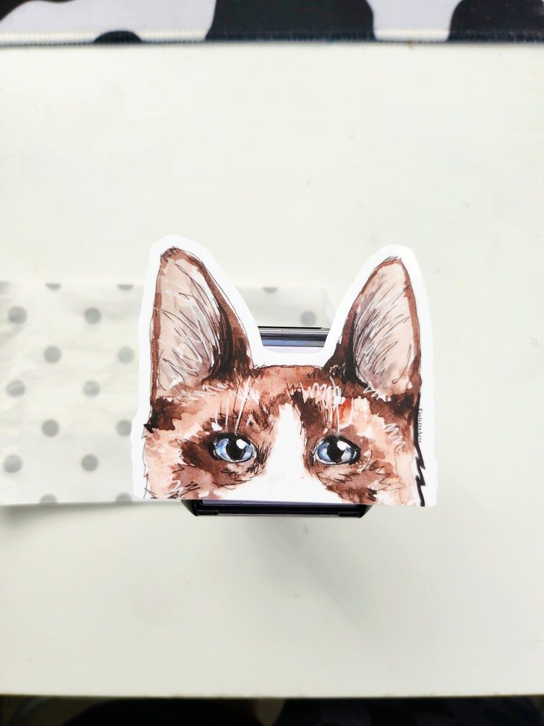 Snowshoe Cat Sticker, Cat Pet Large Sticker, Vinyl Matte Waterproof Big Sticker, Labtop Sticker, Car Decal Cat Sticker 画像 2