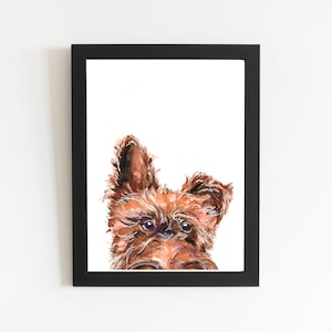 Miniature Schnauzer Art Print, Schnauzer Brown Breed, Dog Lover Gift, Home Decor Wall Poster Three Sizes, Watercolor Art Print