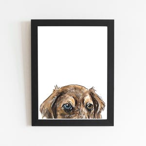 Impressão artística de um retriever Duck Tolling da Nova Escócia: ilustração de filhote de cachorro em aquarela