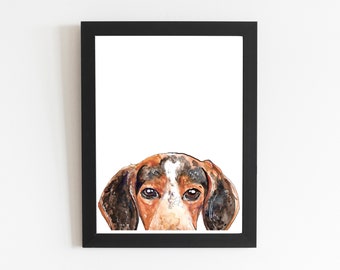 Treeing Walker Coonhound Art Print, Animal Art by FiolettaArts, Different Sizes Print, Dog Owner Cute Gift, Watercolor Painting Decor