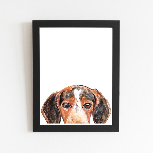 Treeing Walker Coonhound Art Print, Animal Art by FiolettaArts, Different Sizes Print, Dog Owner Cute Gift, Watercolor Painting Decor