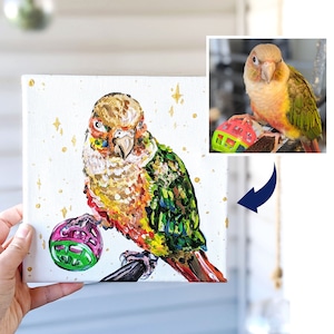 Retrato personalizado de mascotas de 8x8 pulgadas, animal personalizado hecho a medida con pintura acrílica conmemorativa o un regalo, retrato de gatos, retrato de perro y etc.