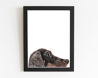 Dachshund Watercolor Art Print: Custom Pet Portrait