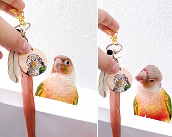 Custom Bird Handmade Keychain, Cute Hand-Painted Small Pet Gift, Chicken, Conure, Budgie, Cockatiel, Cockatoo, Lovebirds, Bird Owner Gift