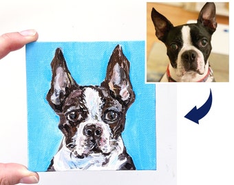 Personalized Pet Portrait, Custom Hand-painted Animal Painting, Acrylics on Canvas Fine Arts, Will Draw Your Pet from Photo, Pet Parent Gift